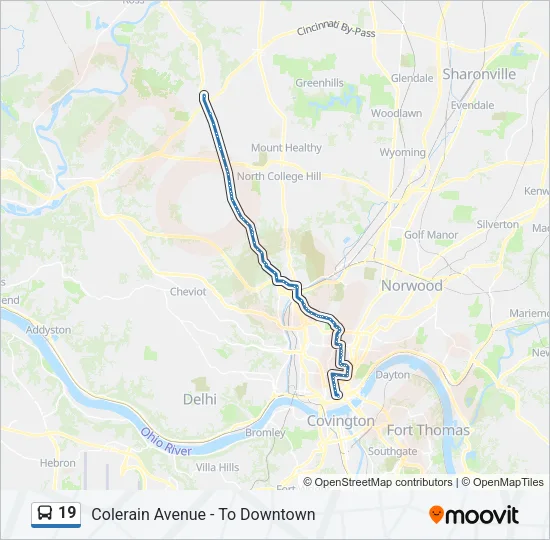 19 Bus Line Map