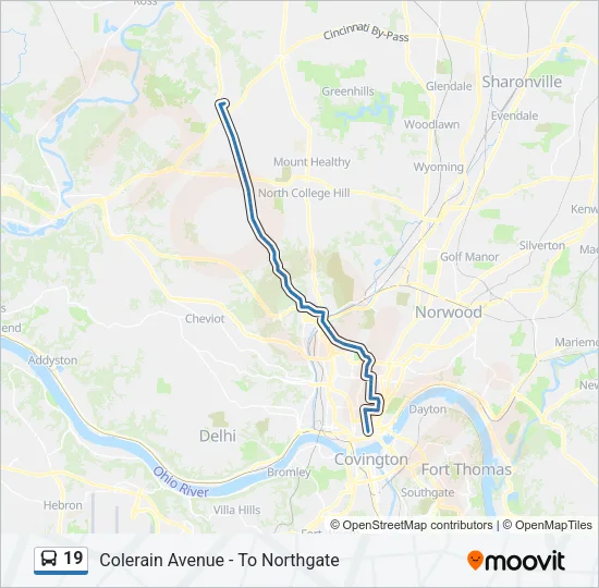 19 Bus Line Map
