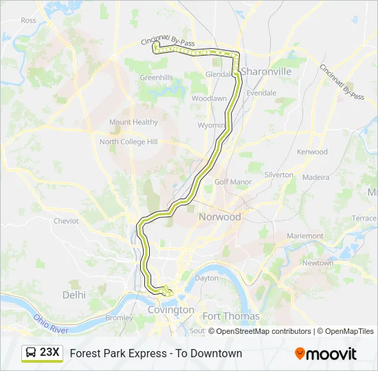 23X Bus Line Map