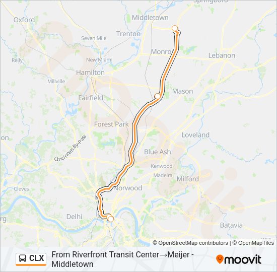 CLX Bus Line Map