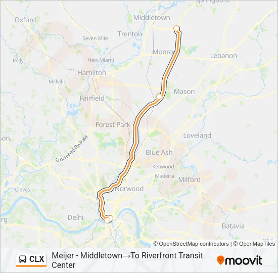 CLX Bus Line Map