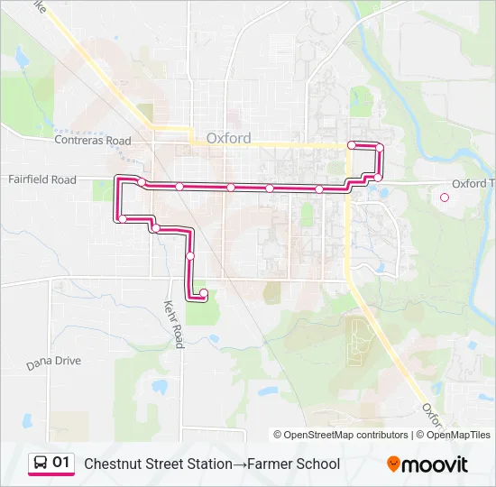 O1 Bus Line Map