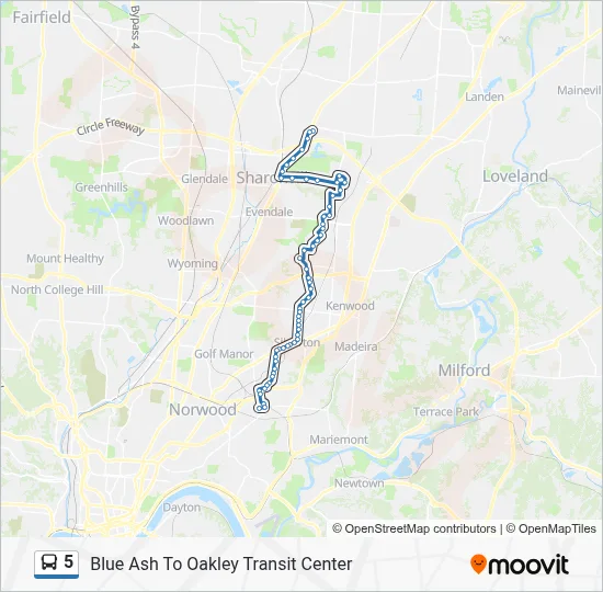 5 Route: Schedules, Stops & Maps - Blue Ash To Oakley Transit