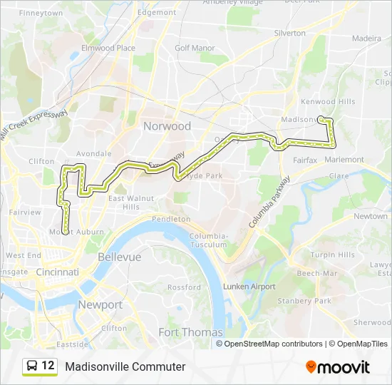 12 Route: Schedules, Stops & Maps - Eastside Commuter To Madisonville ...