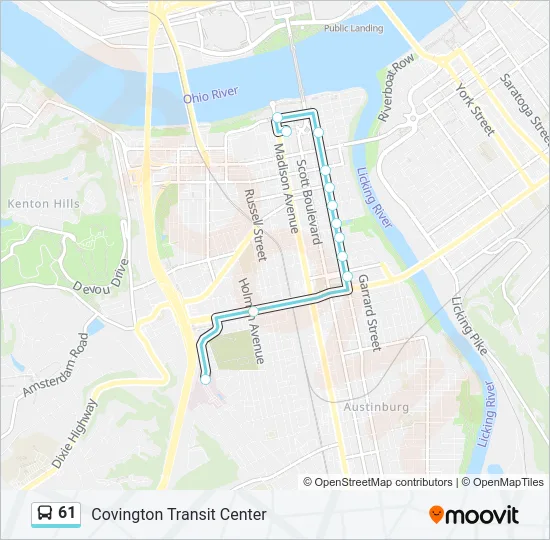 61 Bus Line Map