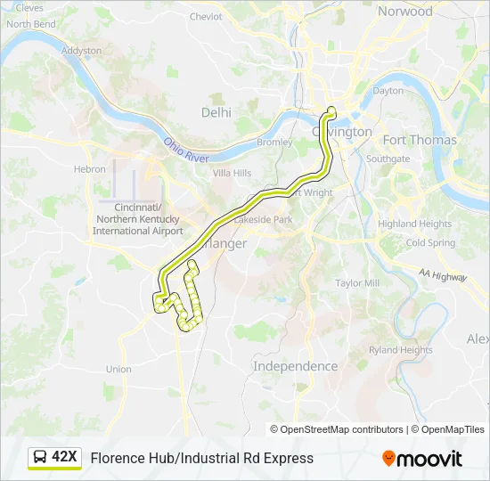 42X Bus Line Map