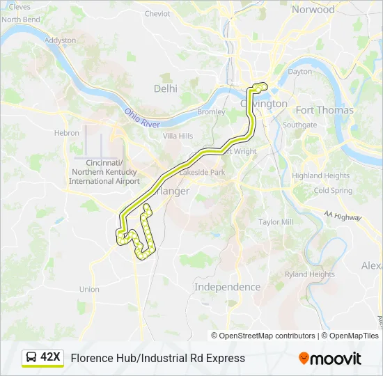 42X Bus Line Map