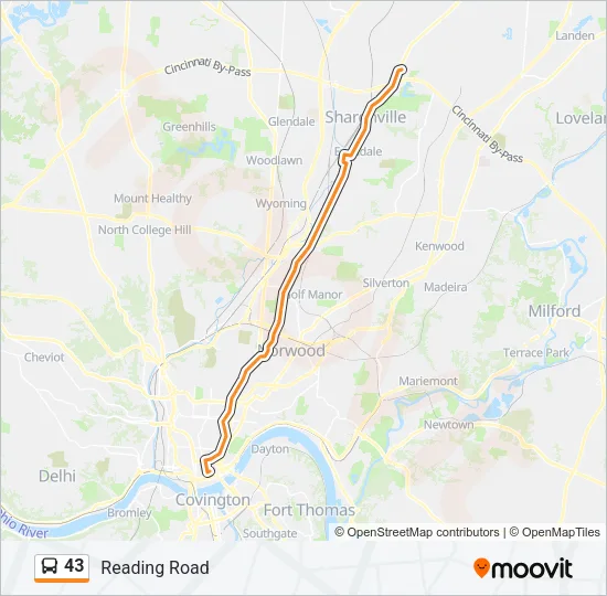 43 Bus Line Map