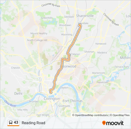 43 Bus Line Map