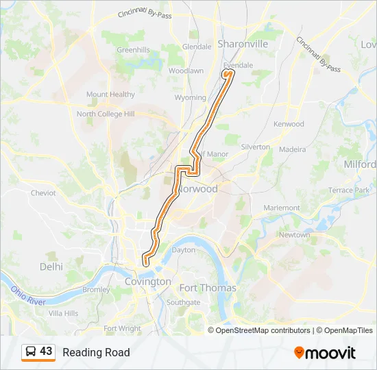 43 Bus Line Map
