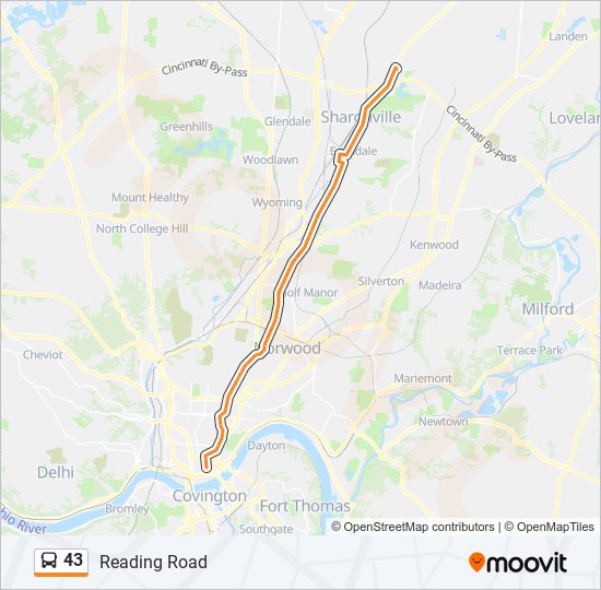 43 bus Line Map