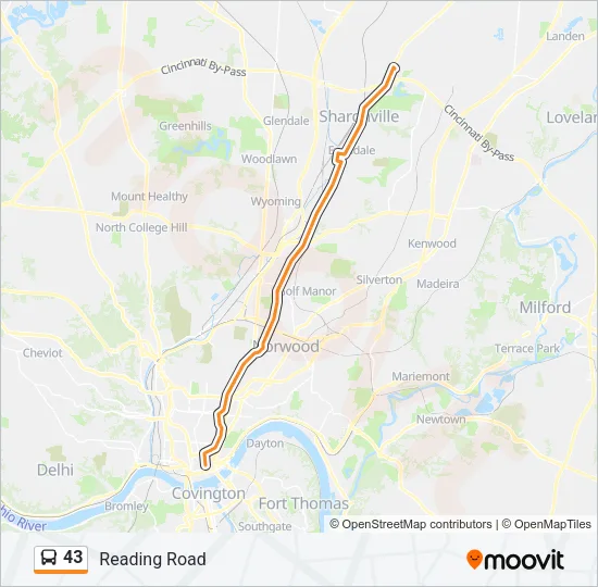 43 Bus Line Map