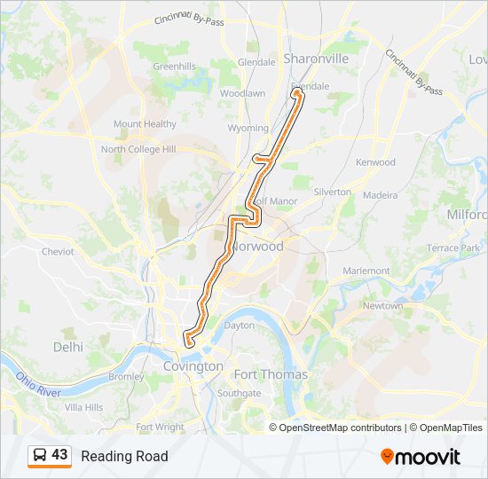 43 bus Line Map