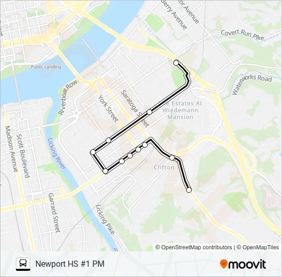 NEWPORT HS #1 PM Bus Line Map