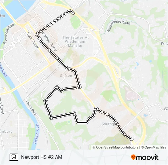 NEWPORT HS #2 AM Bus Line Map