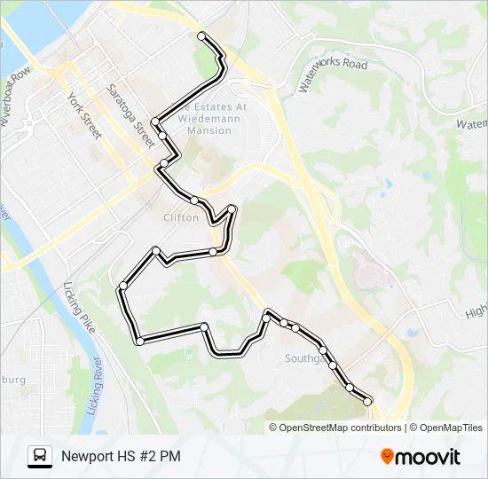 NEWPORT HS #2 PM Bus Line Map