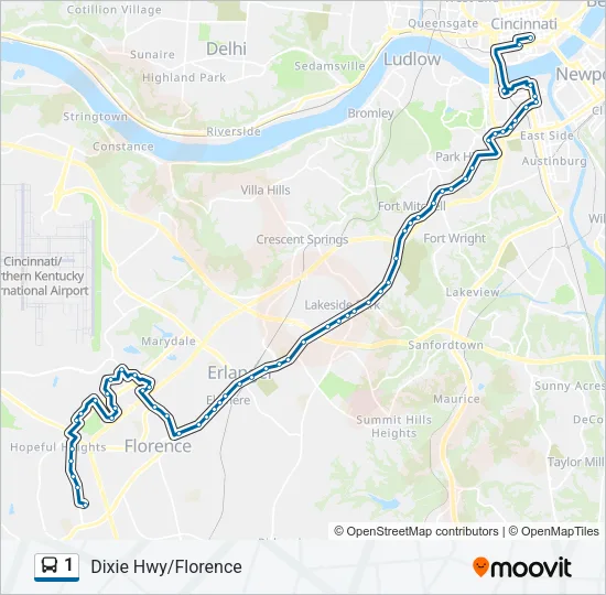 1 Bus Line Map