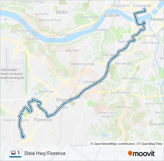 1 Bus Line Map