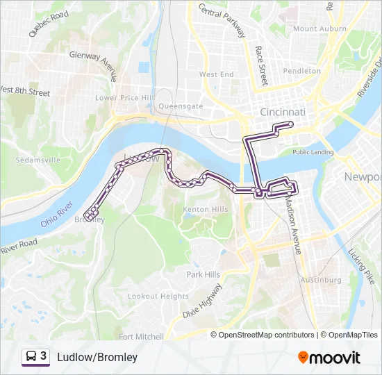 3 Bus Line Map