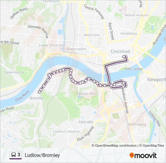 3 Bus Line Map