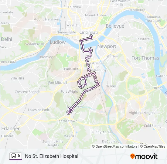5 Bus Line Map