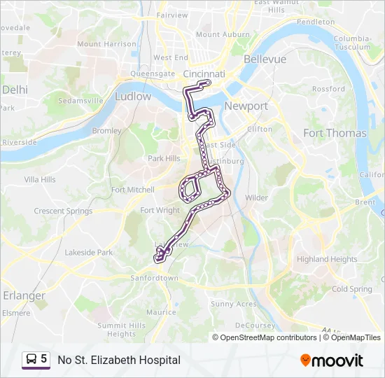 5 Bus Line Map