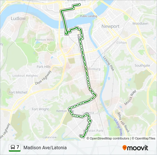 7 Bus Line Map