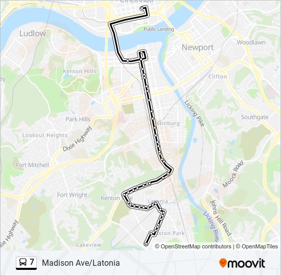 7 bus Line Map