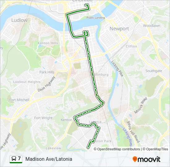 7 Bus Line Map