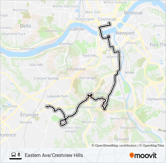 Mapa de 8 de autobús