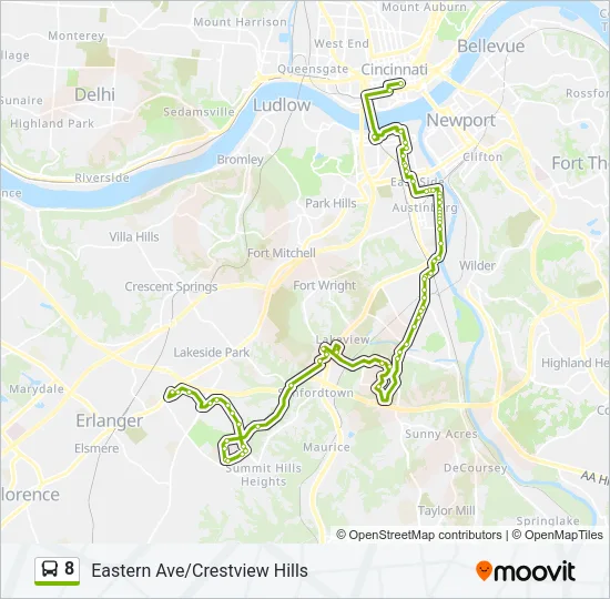 8 Bus Line Map