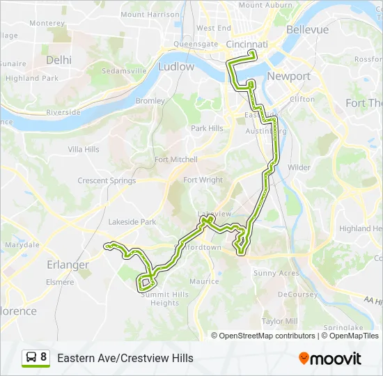 8 Bus Line Map