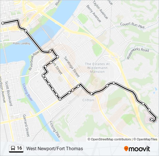 Mapa de 16 de autobús