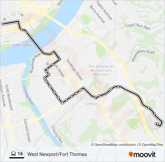 16 Bus Line Map