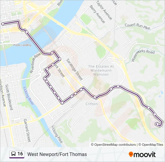 16 Bus Line Map