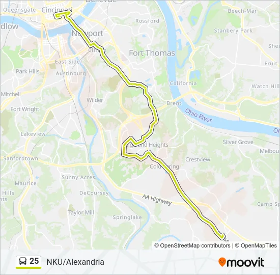 25 Bus Line Map
