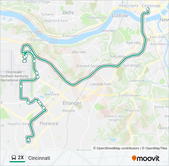 2X Bus Line Map