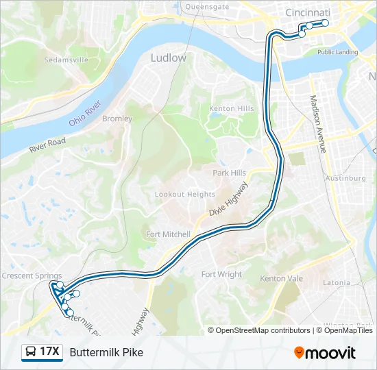 17X Bus Line Map