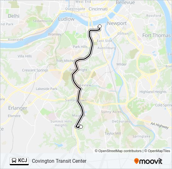 KCJ bus Line Map