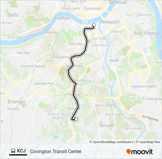 KCJ Bus Line Map