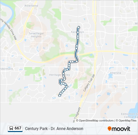 667 bus Line Map