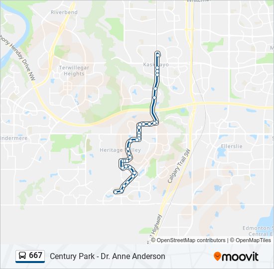 Plan de la ligne 667 de bus