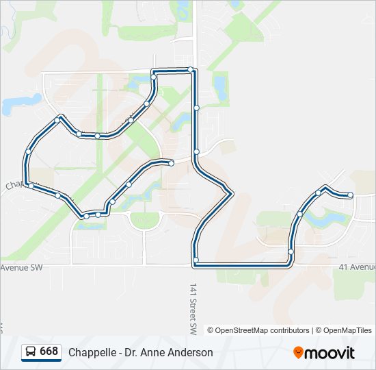 Plan de la ligne 668 de bus