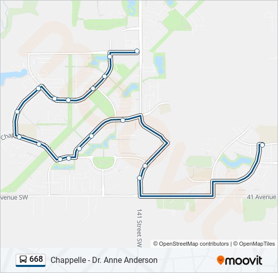 Plan de la ligne 668 de bus