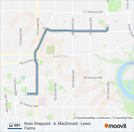 681 bus Line Map