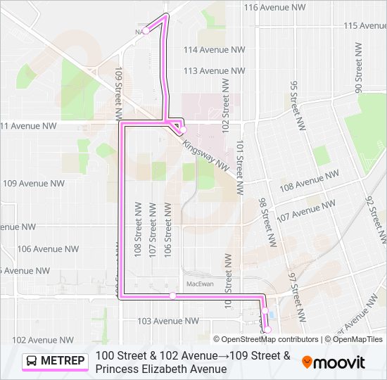 METREP Bus Line Map