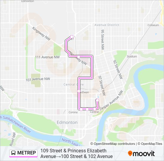 METREP Bus Line Map