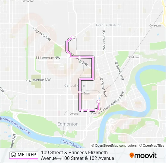 METREP Bus Line Map