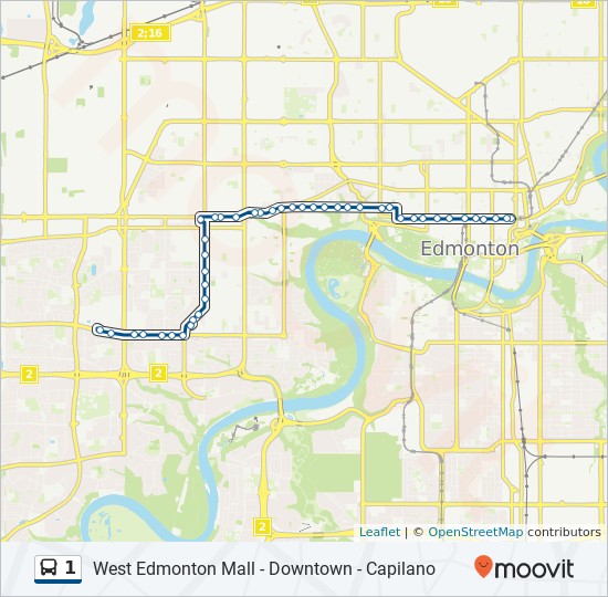 1 Route Schedules Stops Maps 101 Street Jasper Avenue West Edmonton Mall Transit Centre Bay I