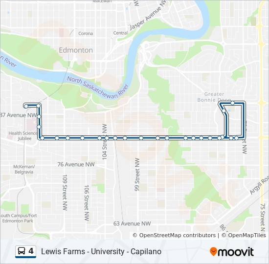 N4 Bus Schedule 2022 4 Route: Schedules, Stops & Maps - 114 Street & 89 Avenue‎→83 Street & 82  Avenue (Updated)